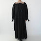 90s Black Design Maxi Coat