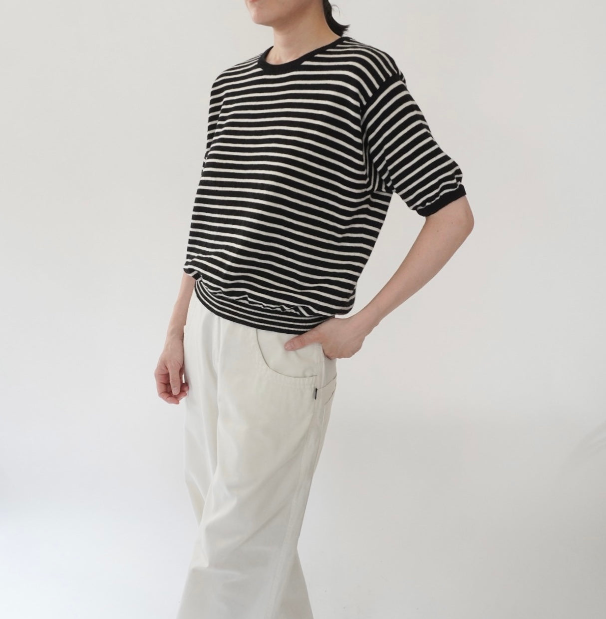 90s Black x White Striped Top