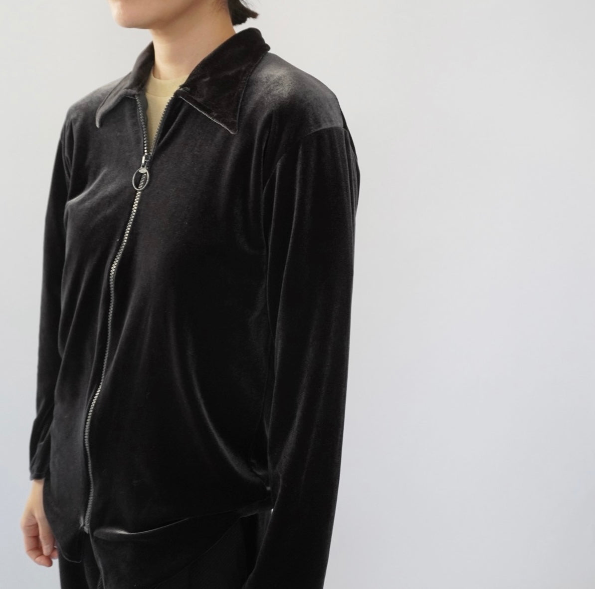 70s Zipped Velour Top