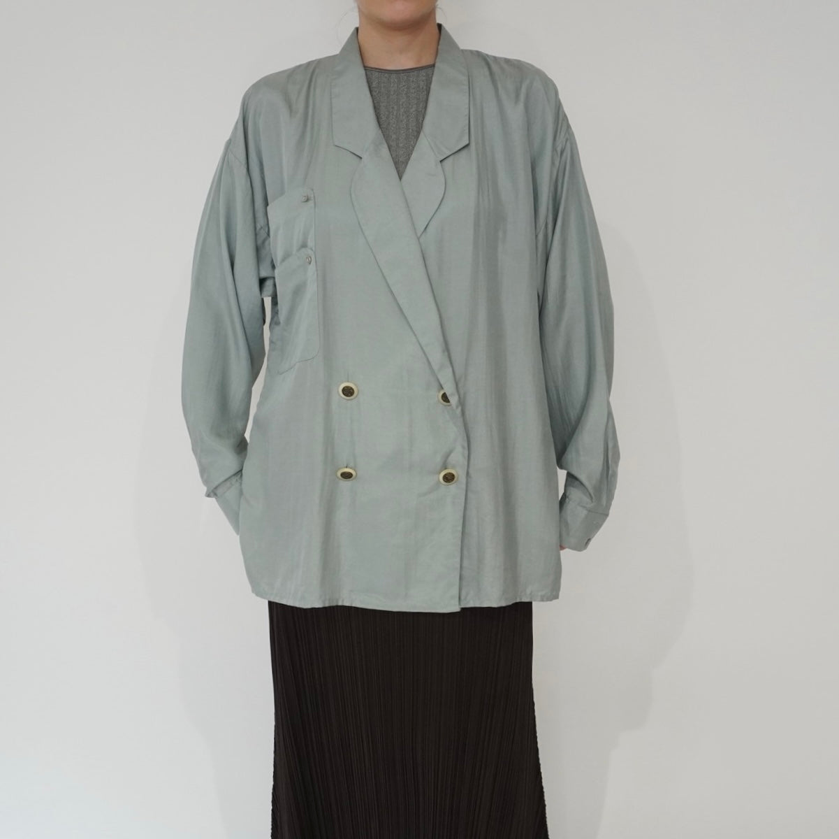 80s EURO Silk Pullover Shirt Jacket