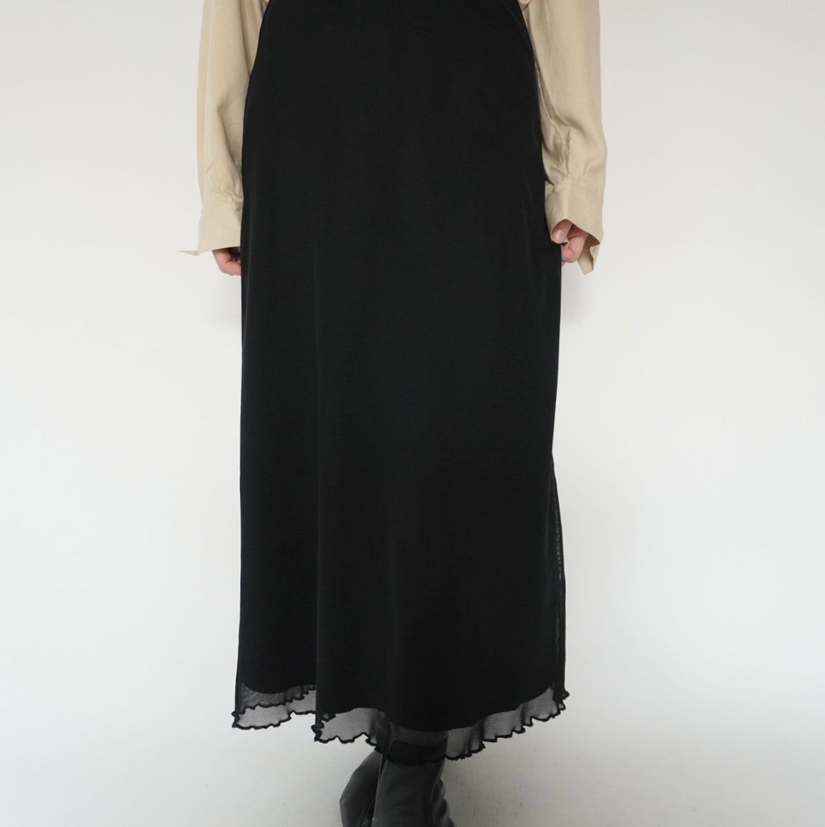 90s Black Sheer Skirt