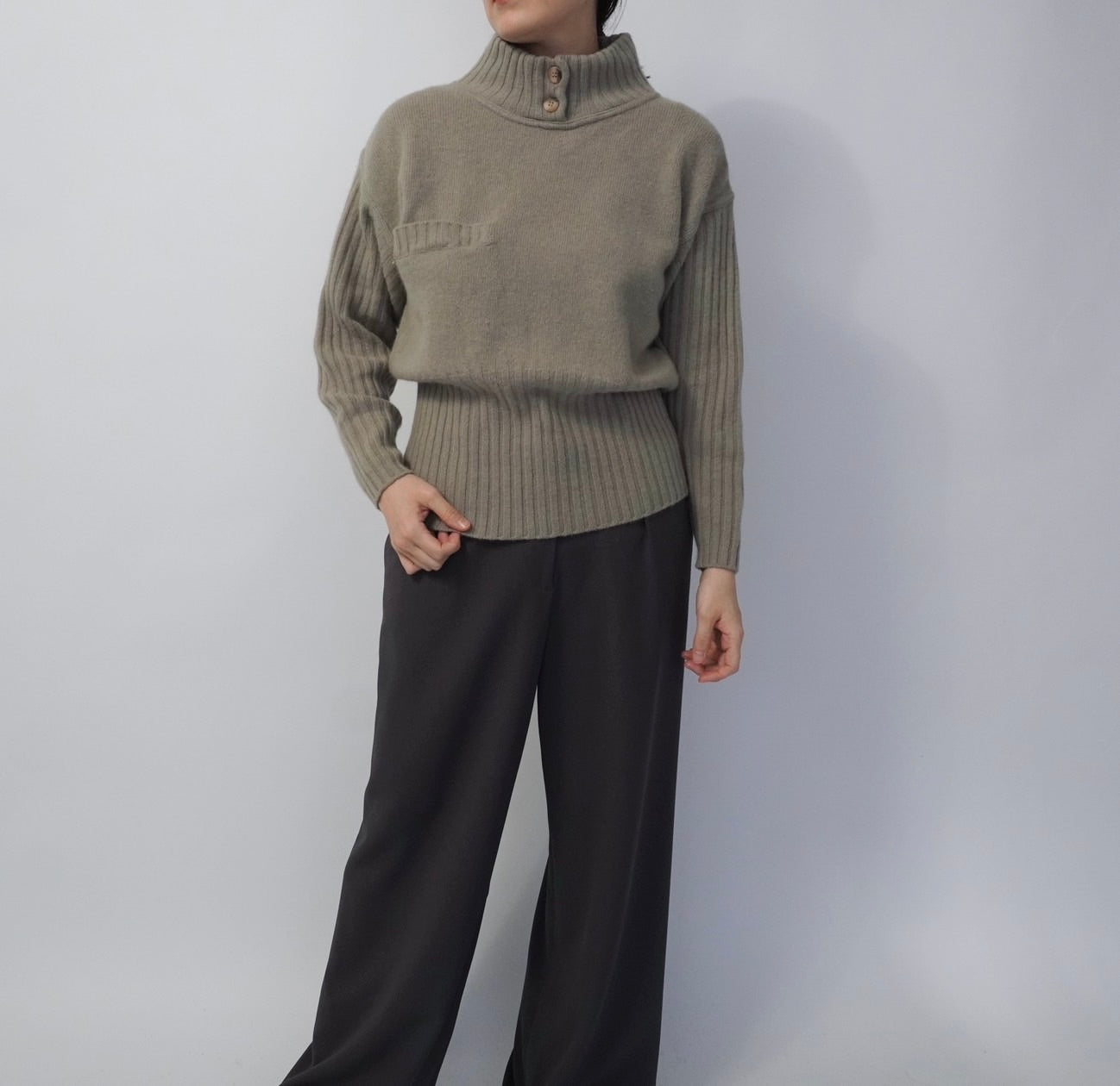 90s EURO Ribbed Design Knit