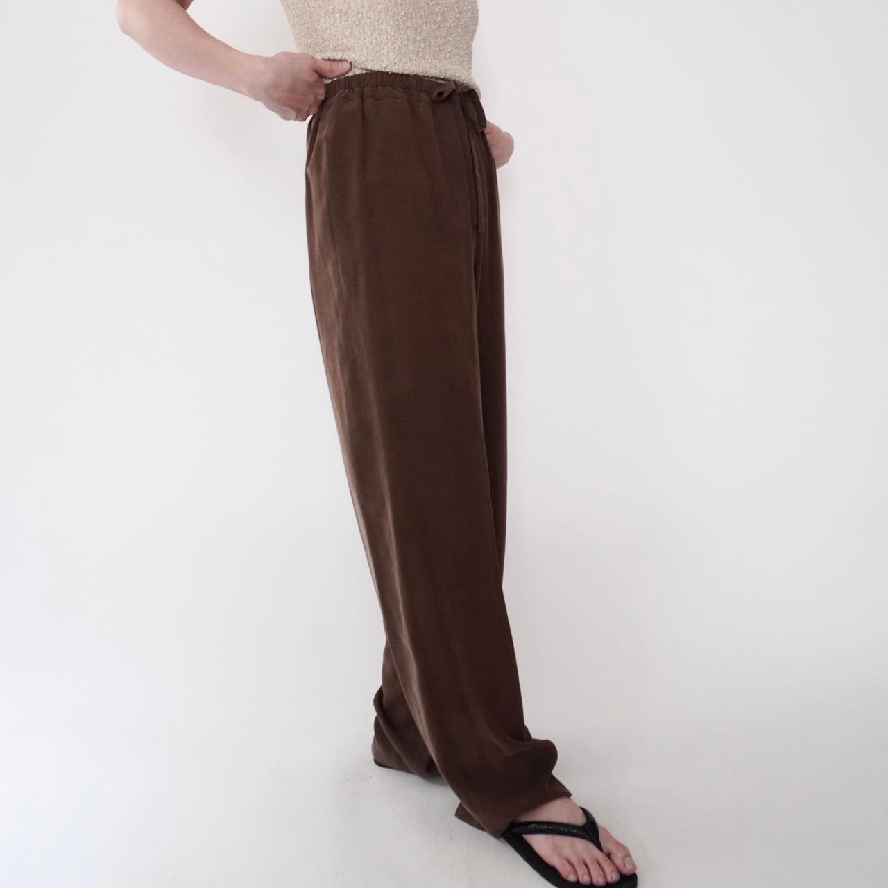 90s Brown Silk Pants