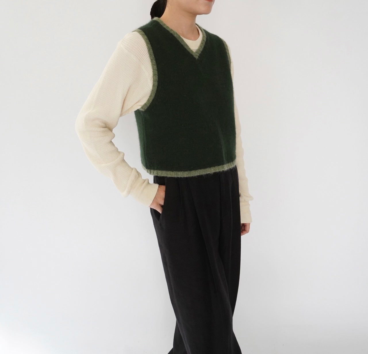 Green Knit Vest Made in Australia