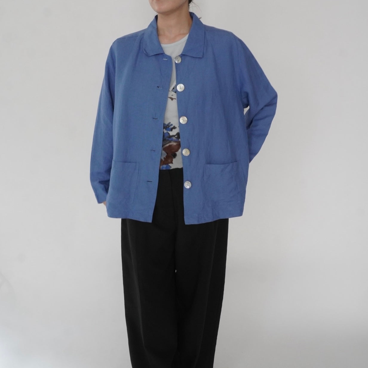 90s Linen Shirt Jacket