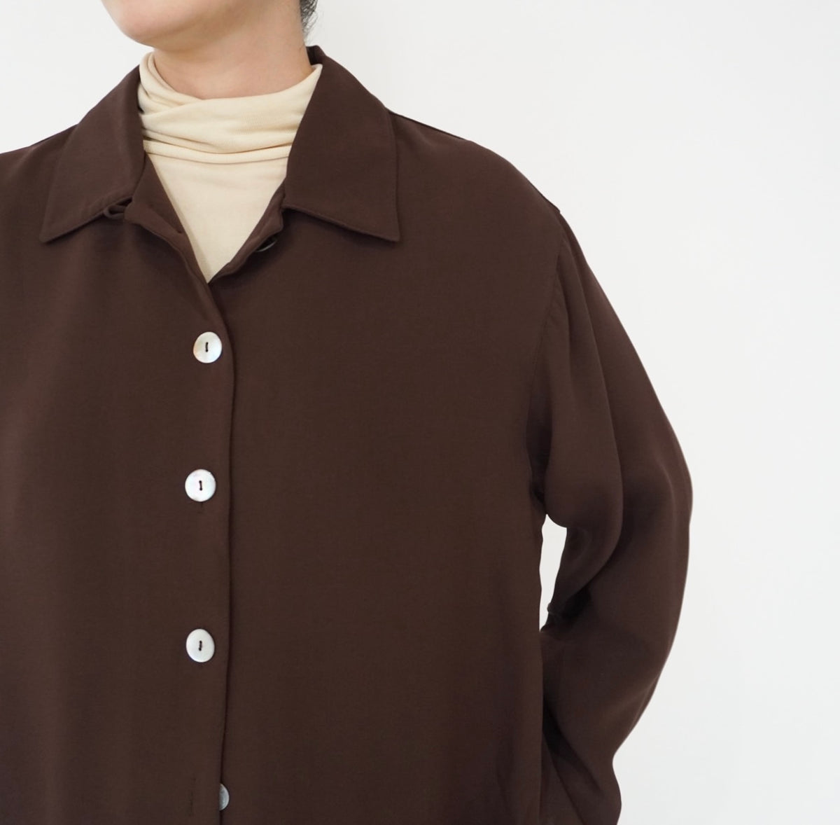 90s Brown Silk Shirt