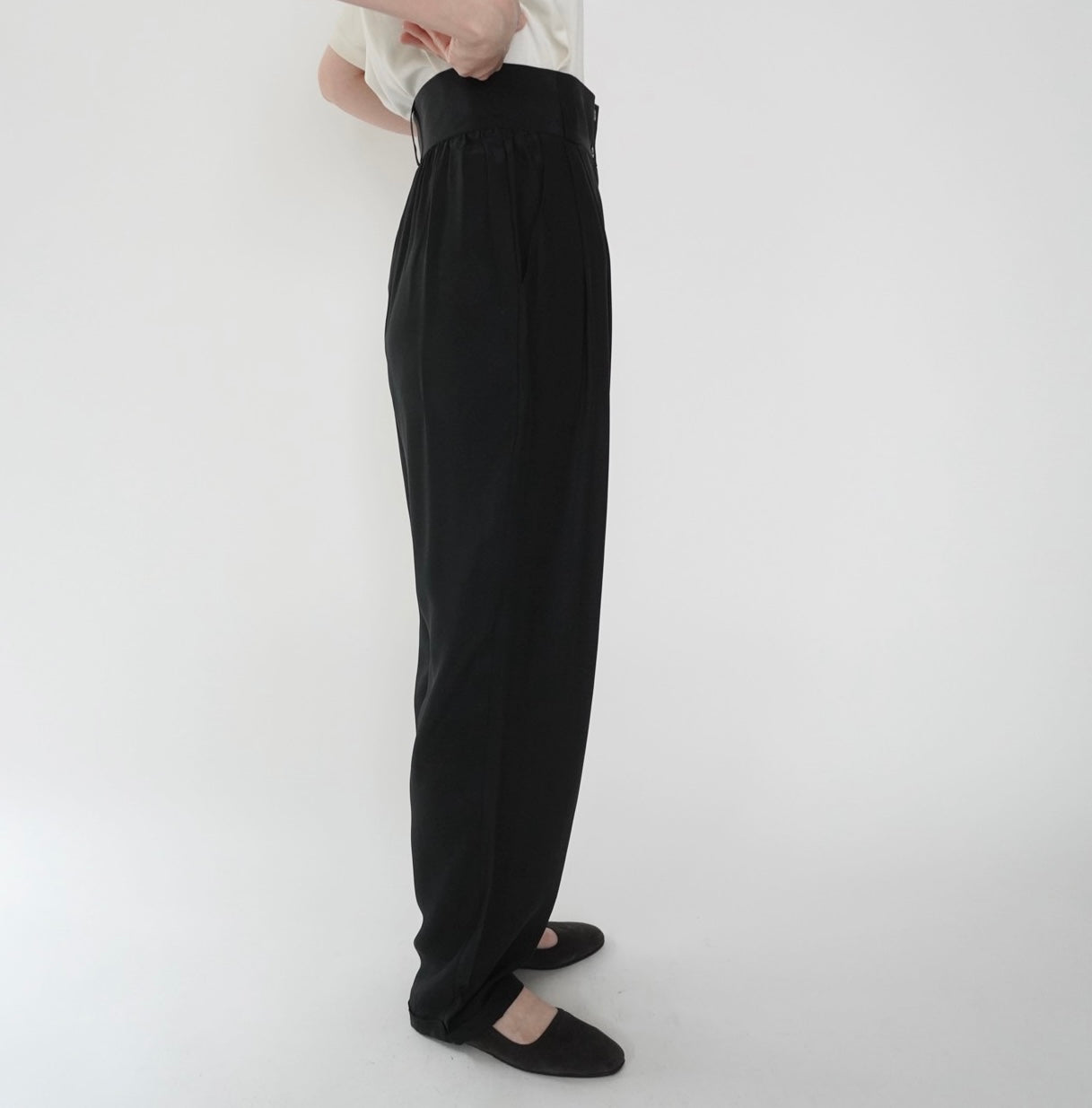 80s Silk High Waist Pants