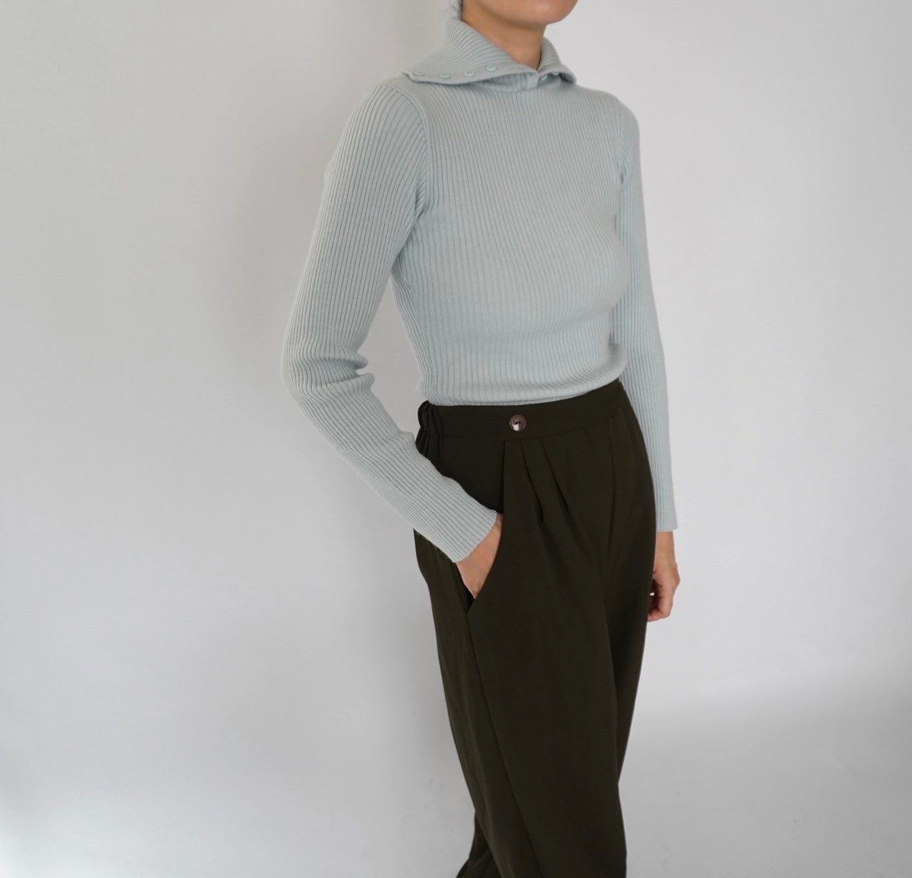 90s Design Ribbed Top Made in Italy