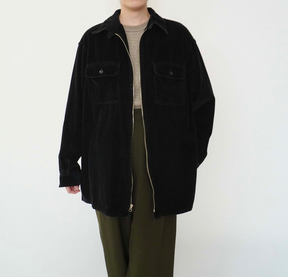90s Zip Corduroy Shirt,Jacket
