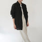 90s Black Linen Shirt
