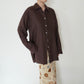 90s Brown Linen Shirt