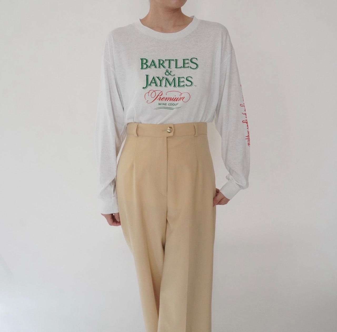 80s Printed Long Sleeves T-shirt Made in USA