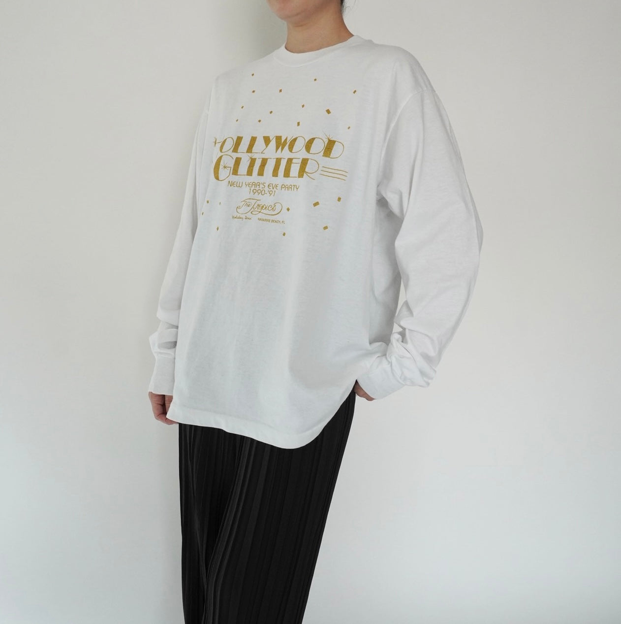 90s Printed Long Sleeves  T-shirt Made in USA