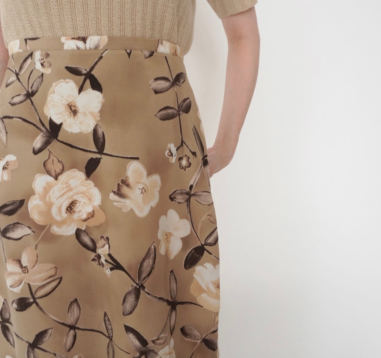 90s Floral Print Skirt Made in USA