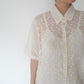 90s Embroidery Sheer Shirt Made in USA