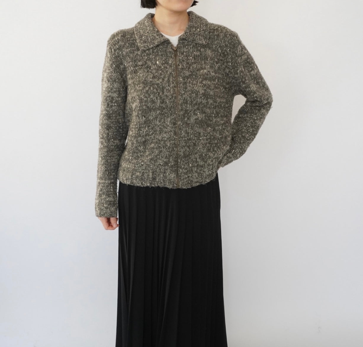 90s Zipped Knit Top