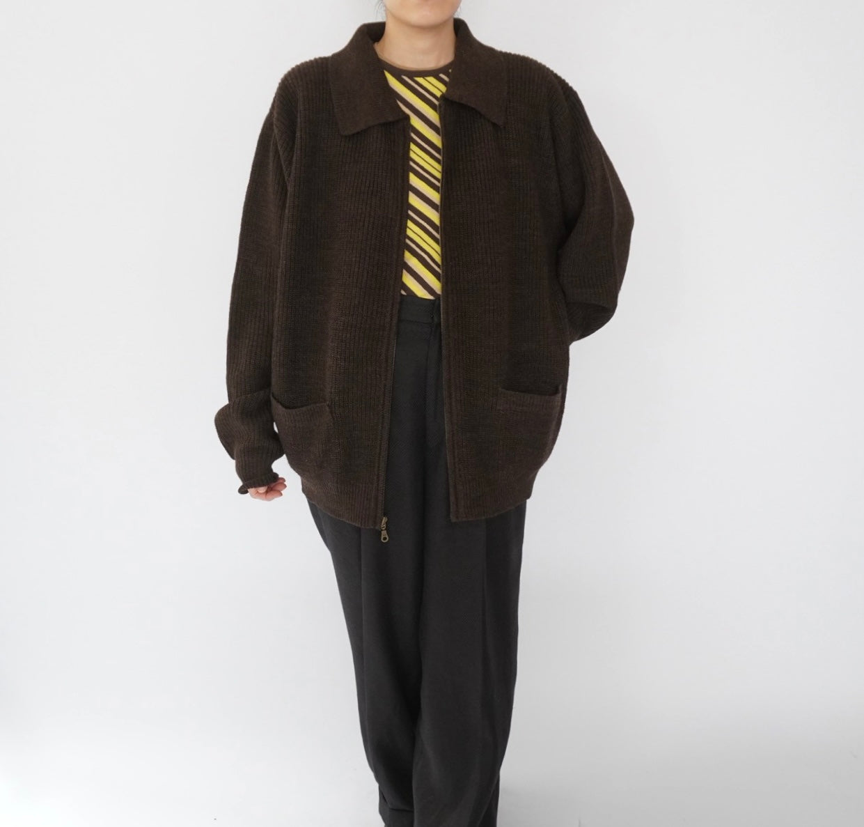 90s Zipped Knit Cardigan