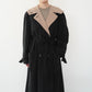 90s Black Design Maxi Coat