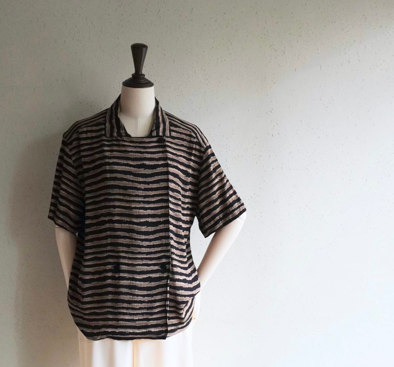 90s "Rena Rowan For Saville" Striped Design Shirt