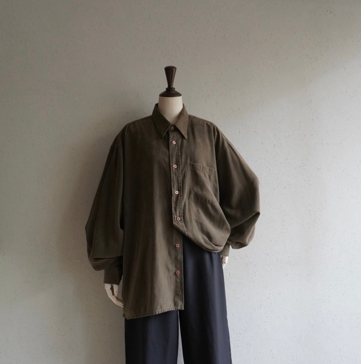 Khaki Faux Suede Shirt