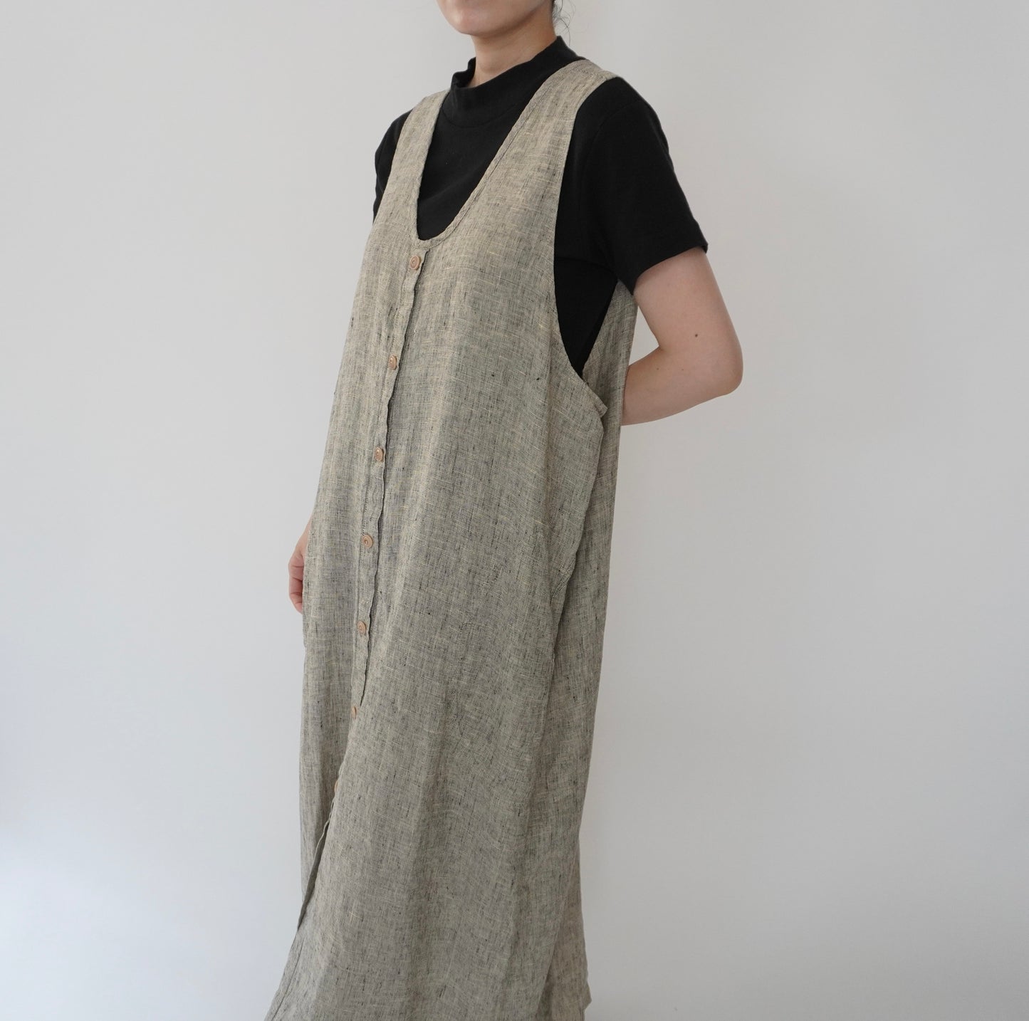 90s FLAX by jeanne engelhart Linen Dress