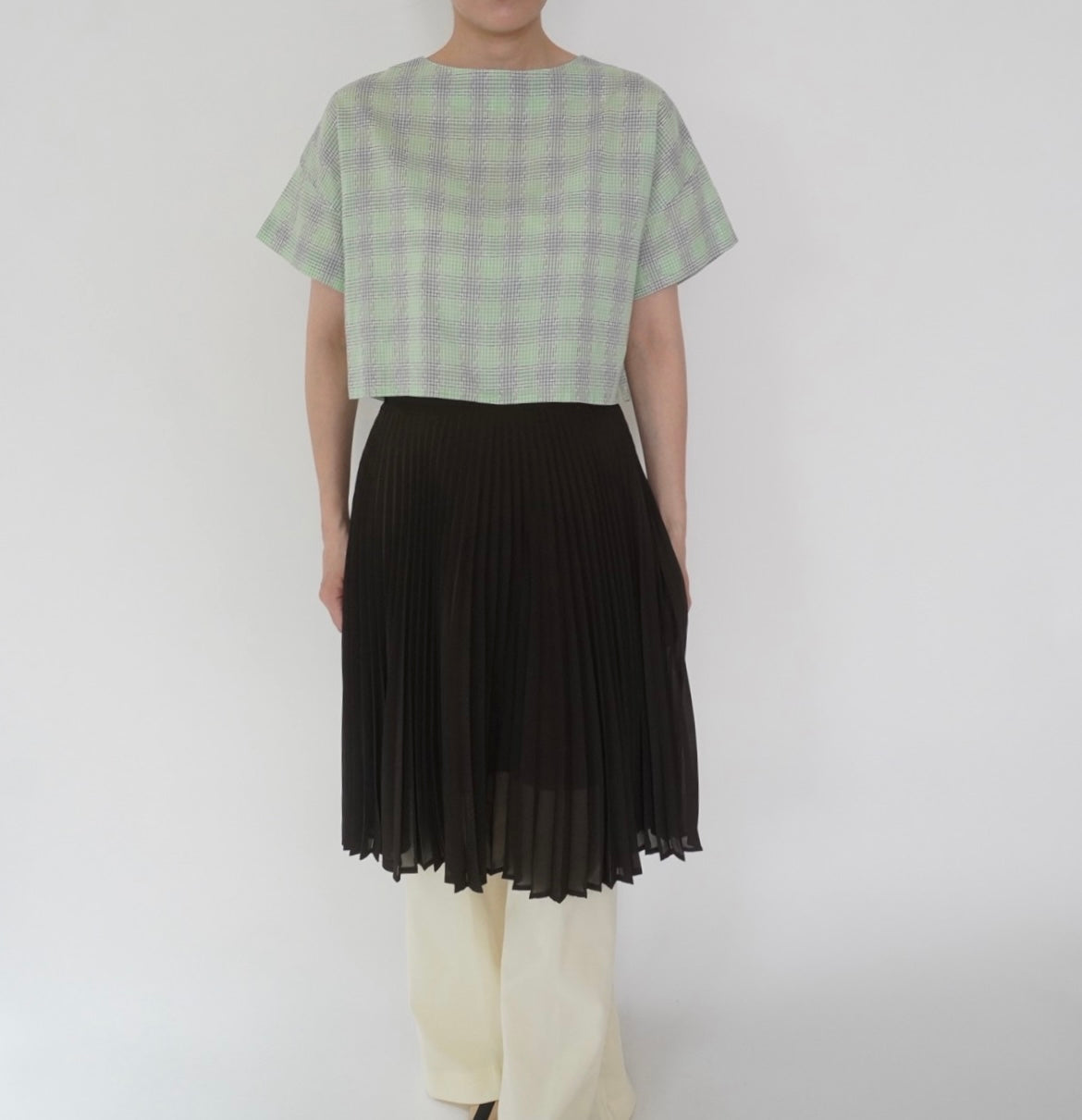 60s Plaid Boxy Blouse