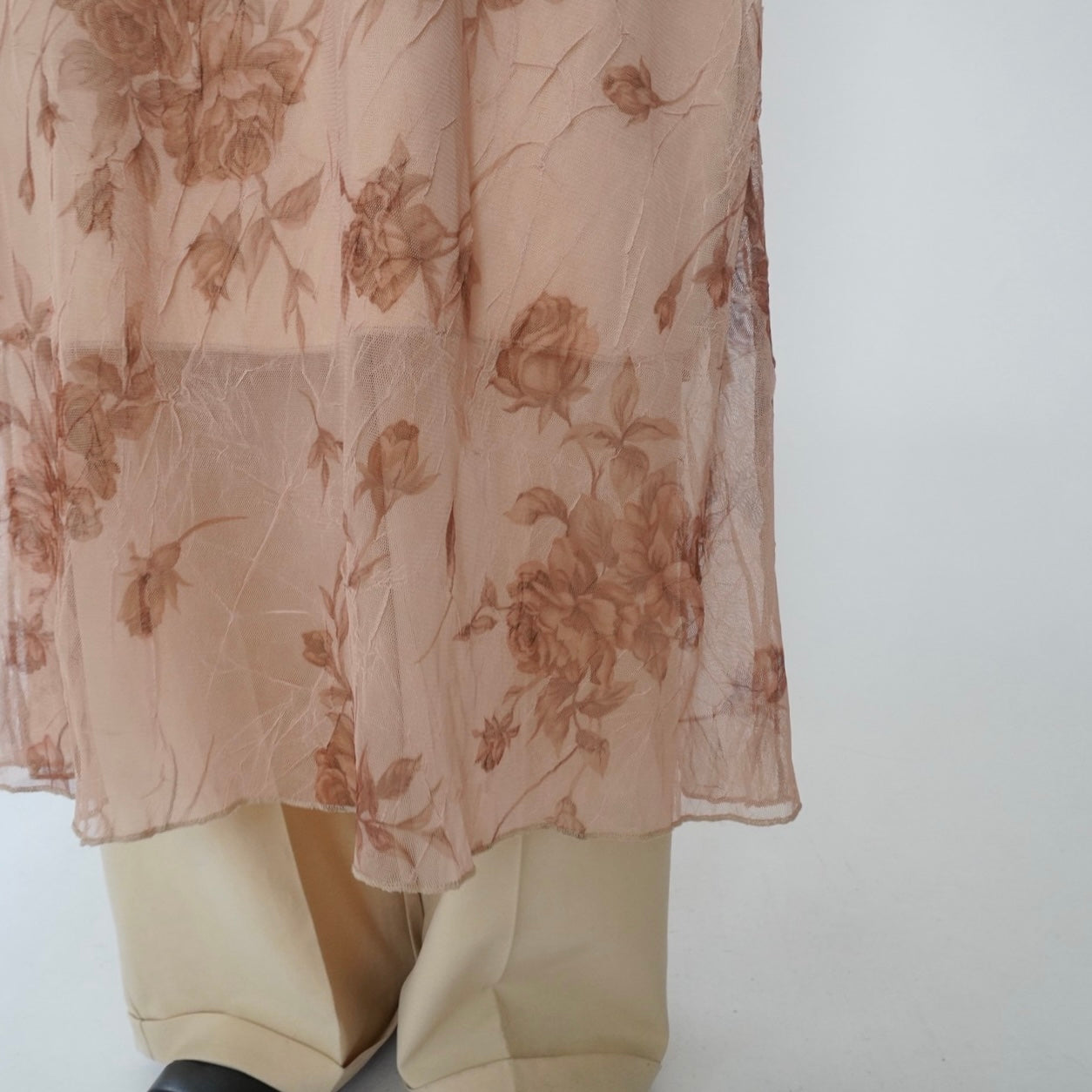 90s Printed Sheer  Maxi Dress