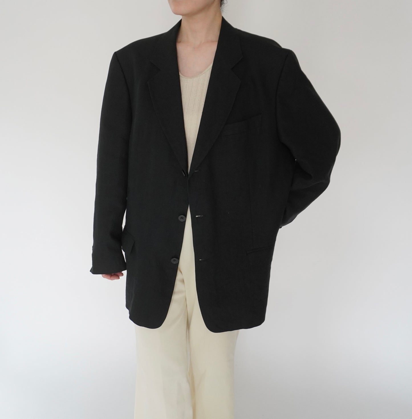 90s Linen Oversized Jacket