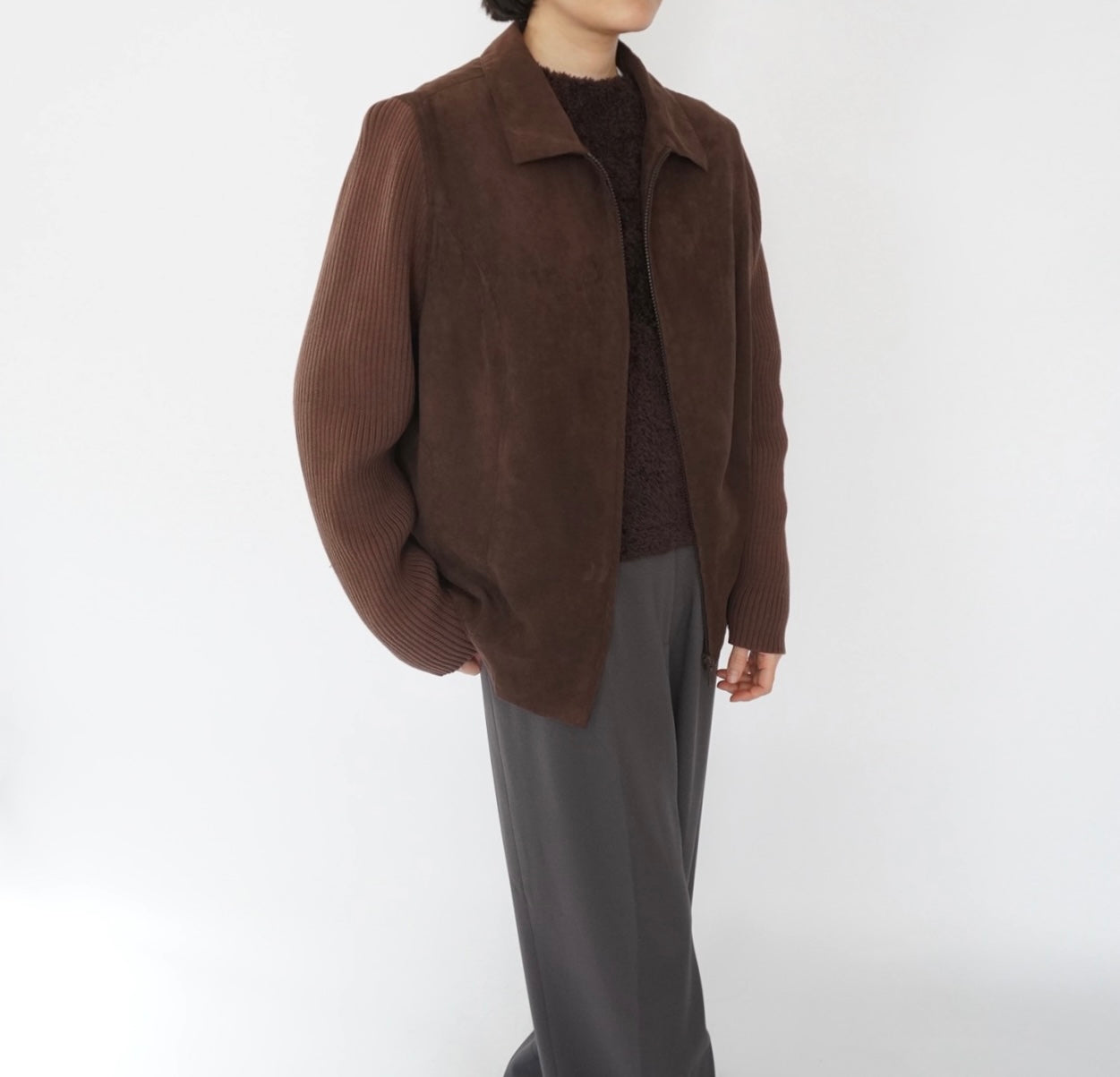 90s Ribbed Sleeves Jacket