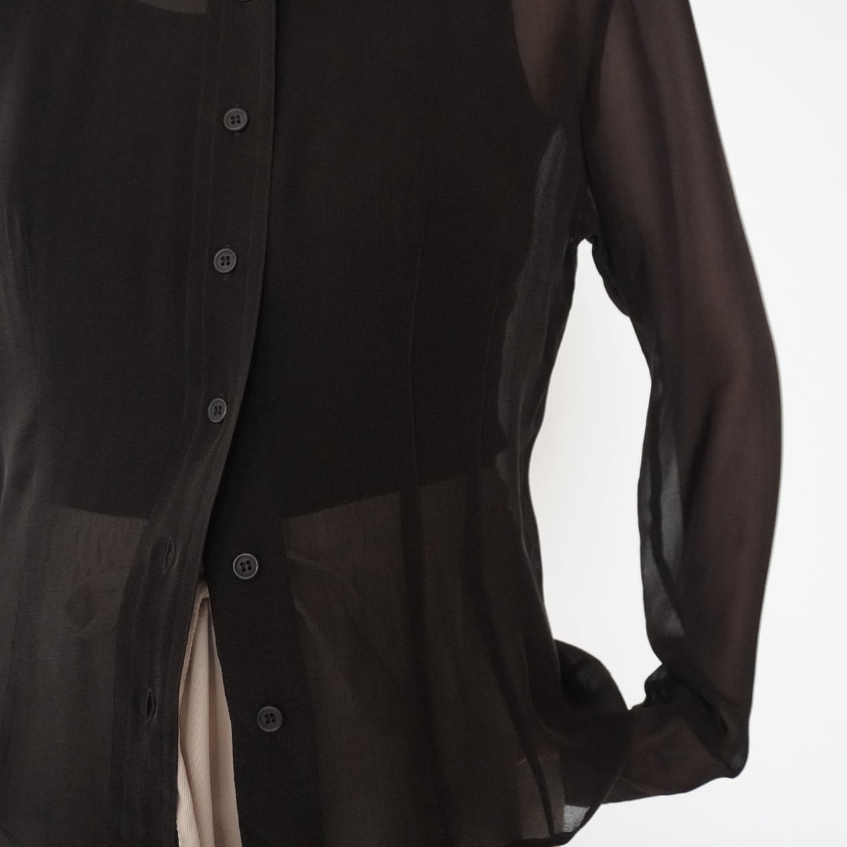 90s Brown Sheer Blouse