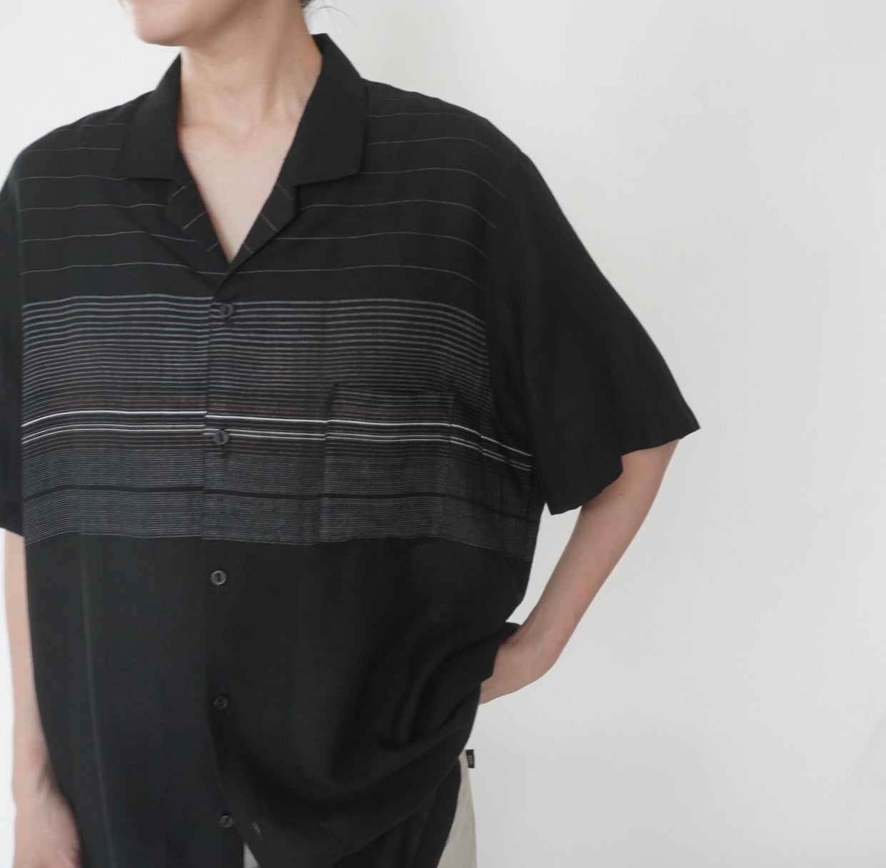 80s Striped Design Shirt Made in USA