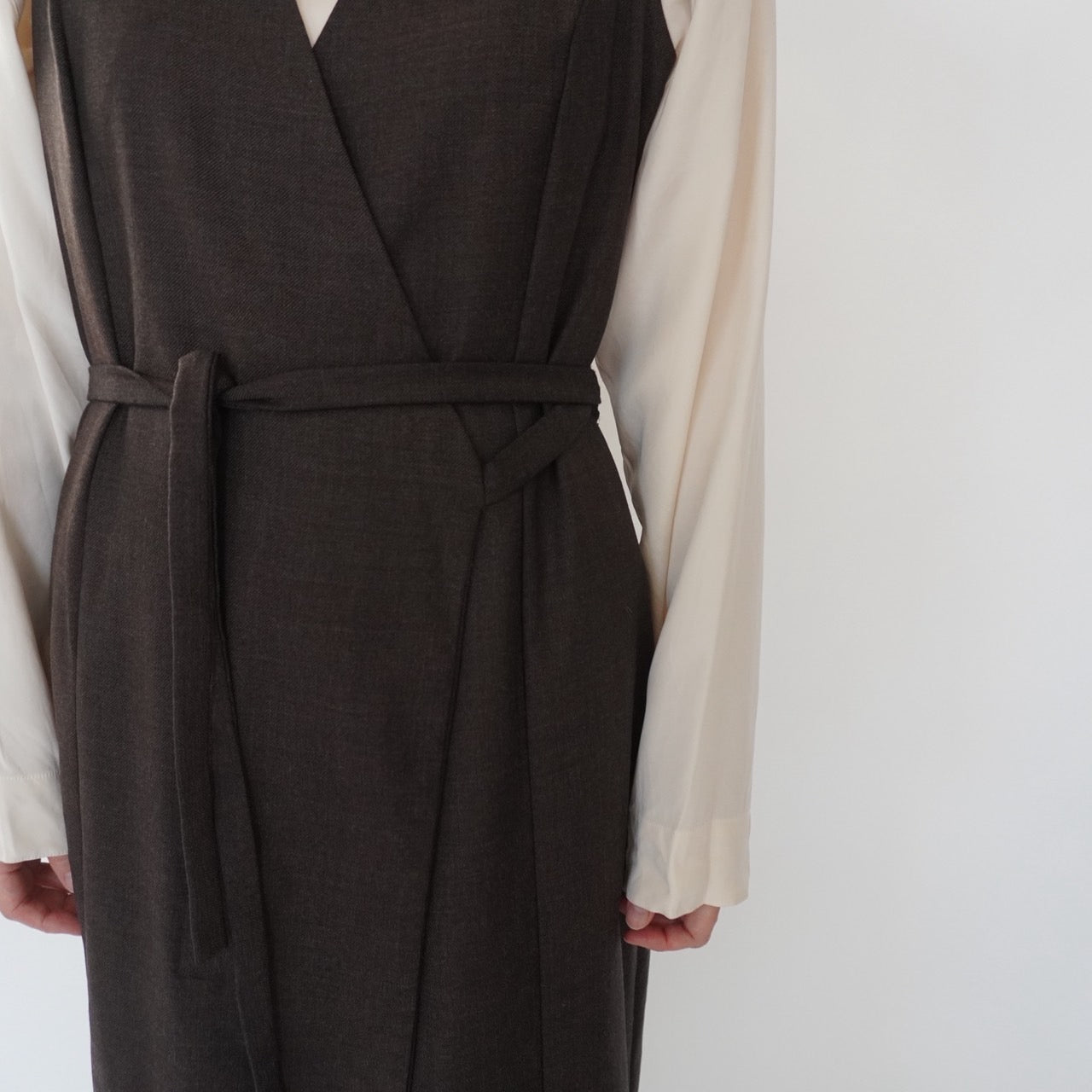 80s Sleeveless Wrap Dress