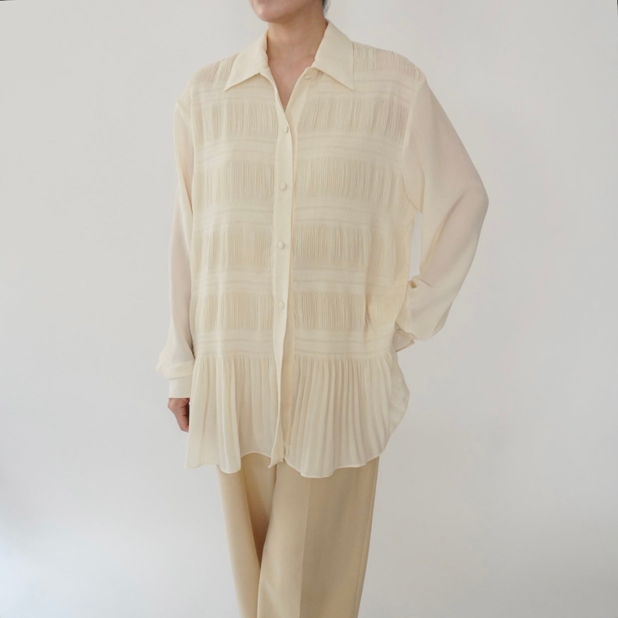 90s Pleated Design Shirt