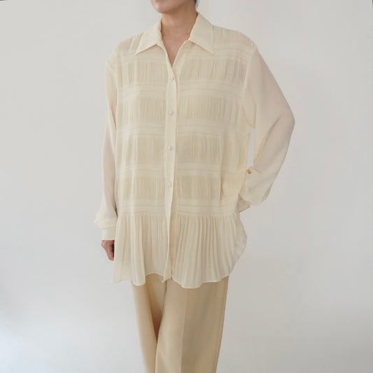 90s Pleated Design Shirt