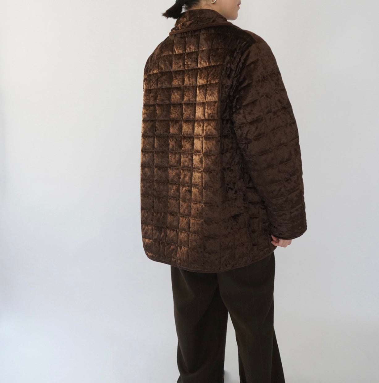 90s Velour Quilted Jacket Made in Italy