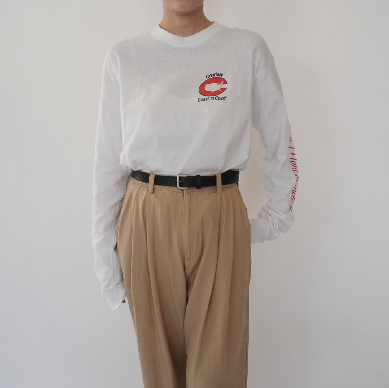 80s Printed Long Sleeves T-shirt Made in USA