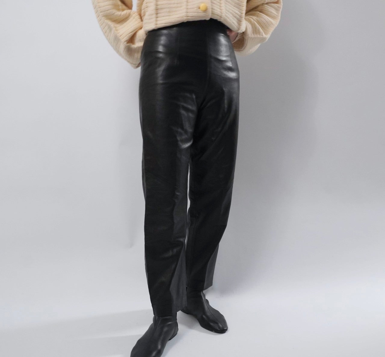 90s Black Leather Pants