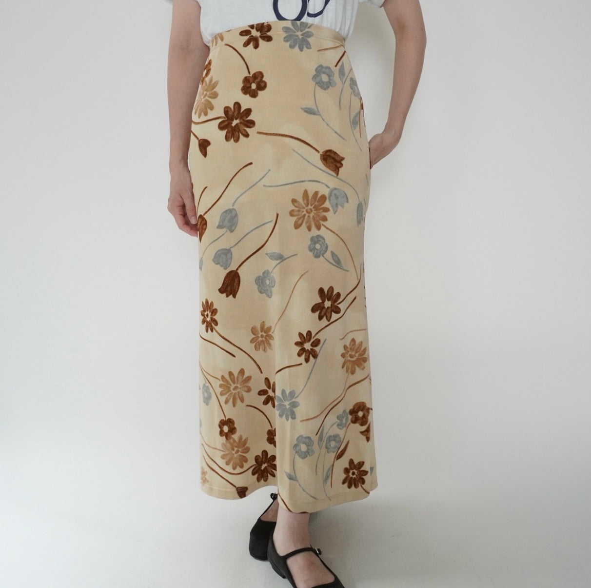 90s Floral Print Skirt Made in Italy