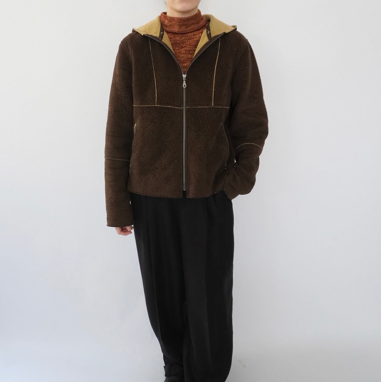 90s Faux Shearling Zipped Jacket