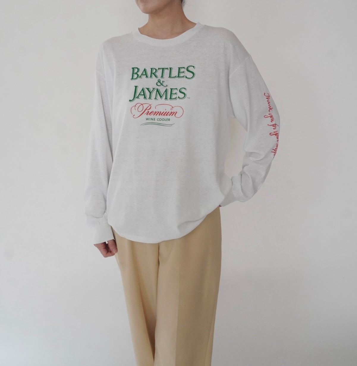 80s Printed Long Sleeves T-shirt Made in USA