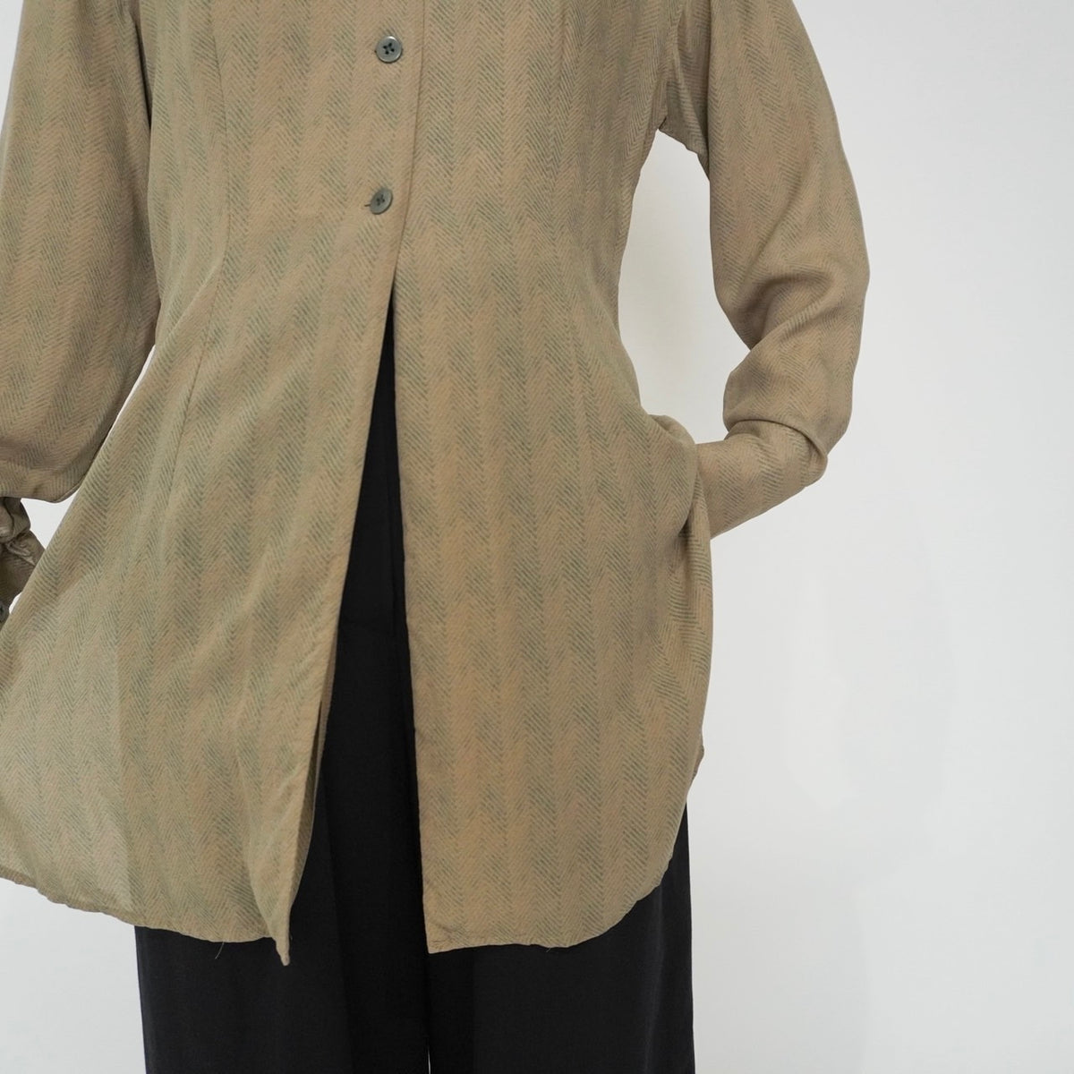 90s Silk Long Shirt