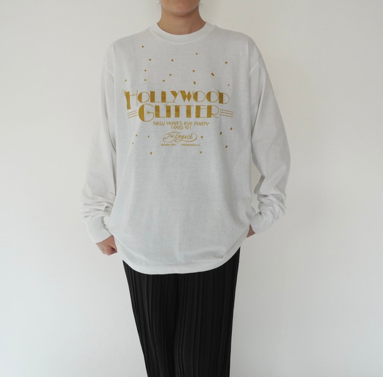 90s Printed Long Sleeves  T-shirt Made in USA