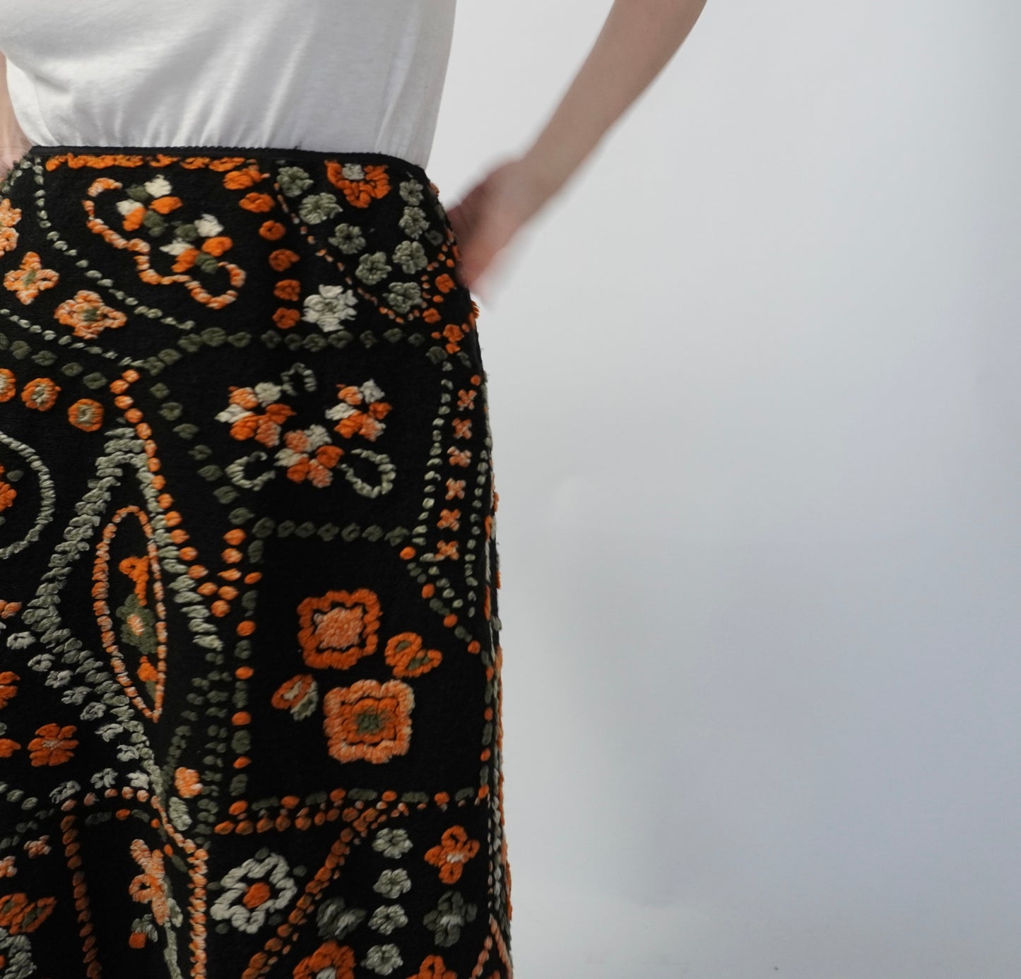 80s Fringe Design Skirt Made in Italy