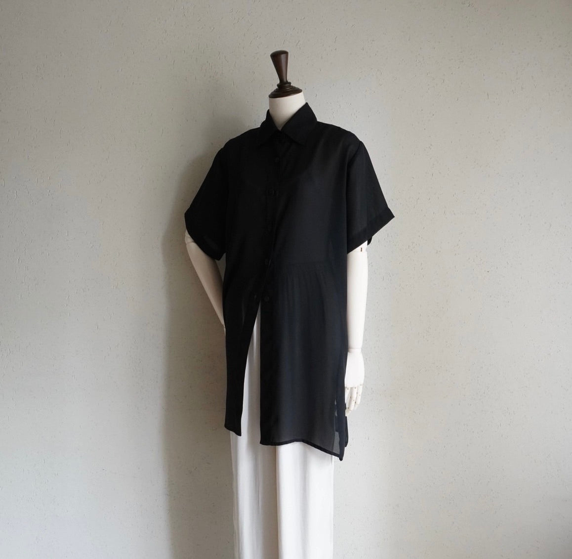 90s Black Sheer Shirt