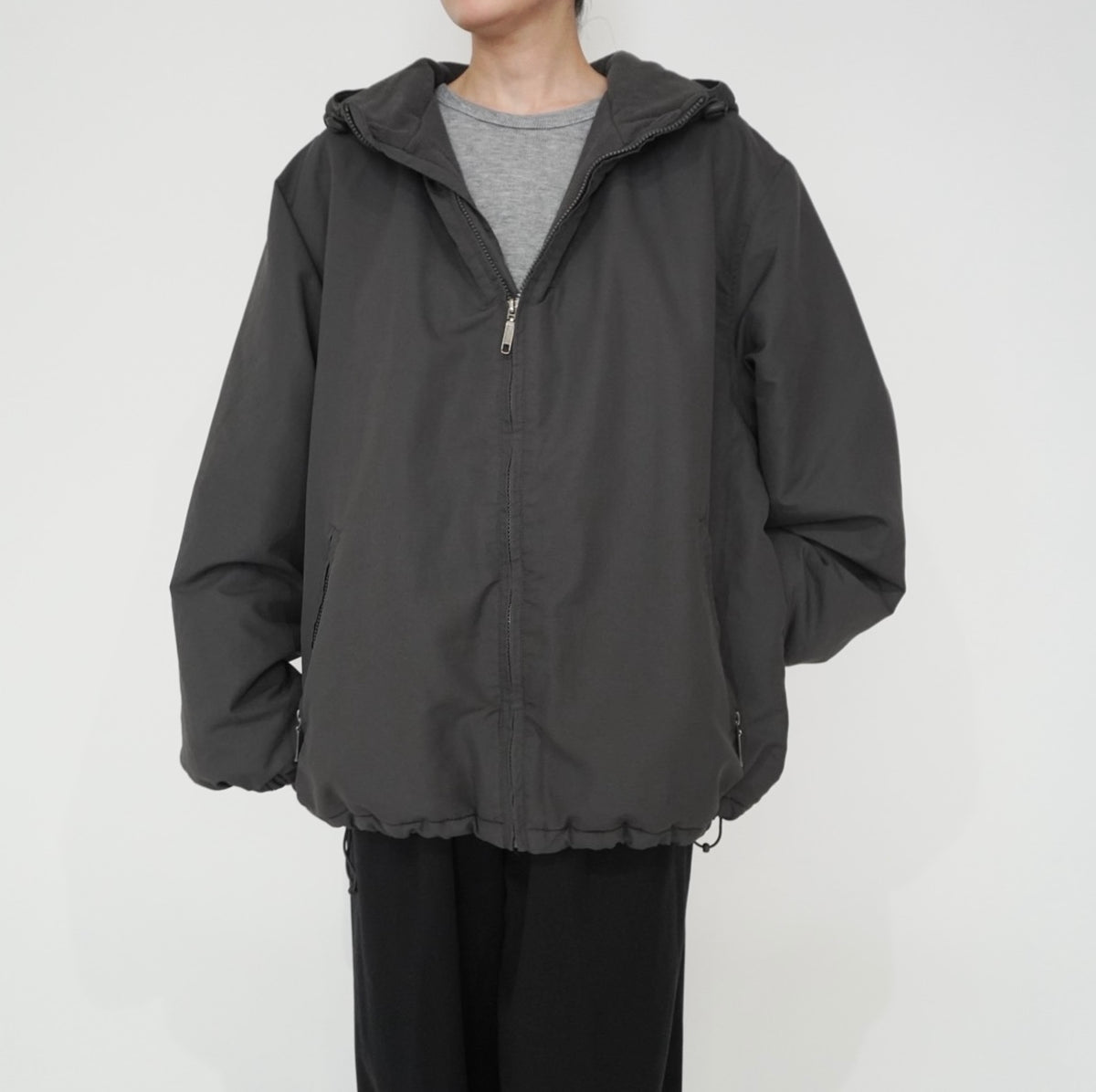 C.Gray Hooded Jacket