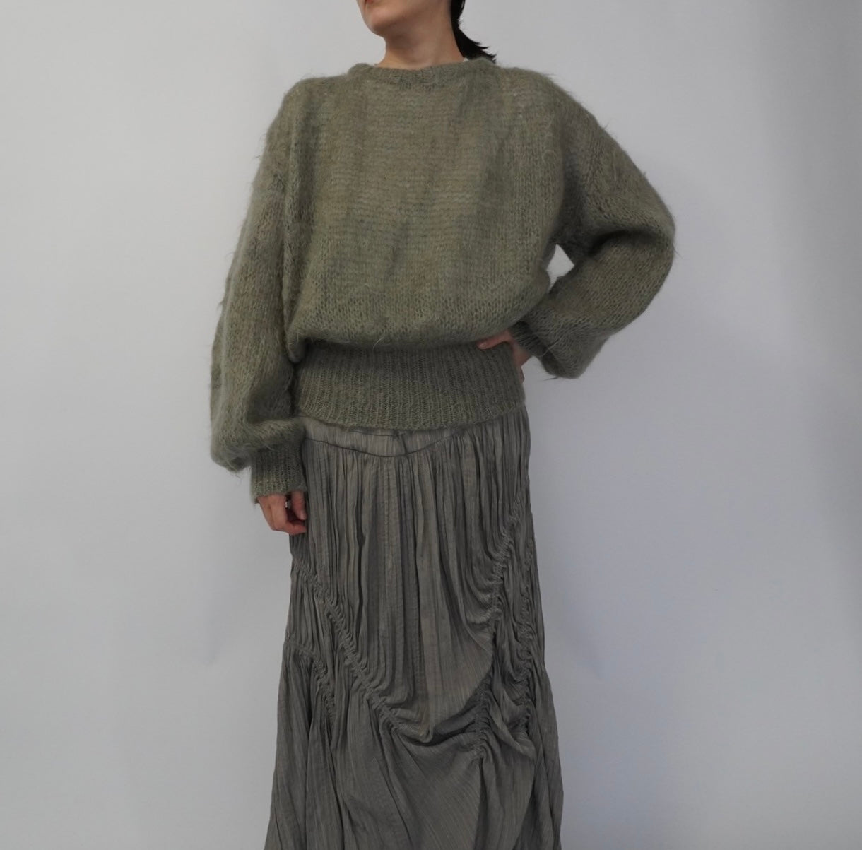 80s Sage Gray Knit