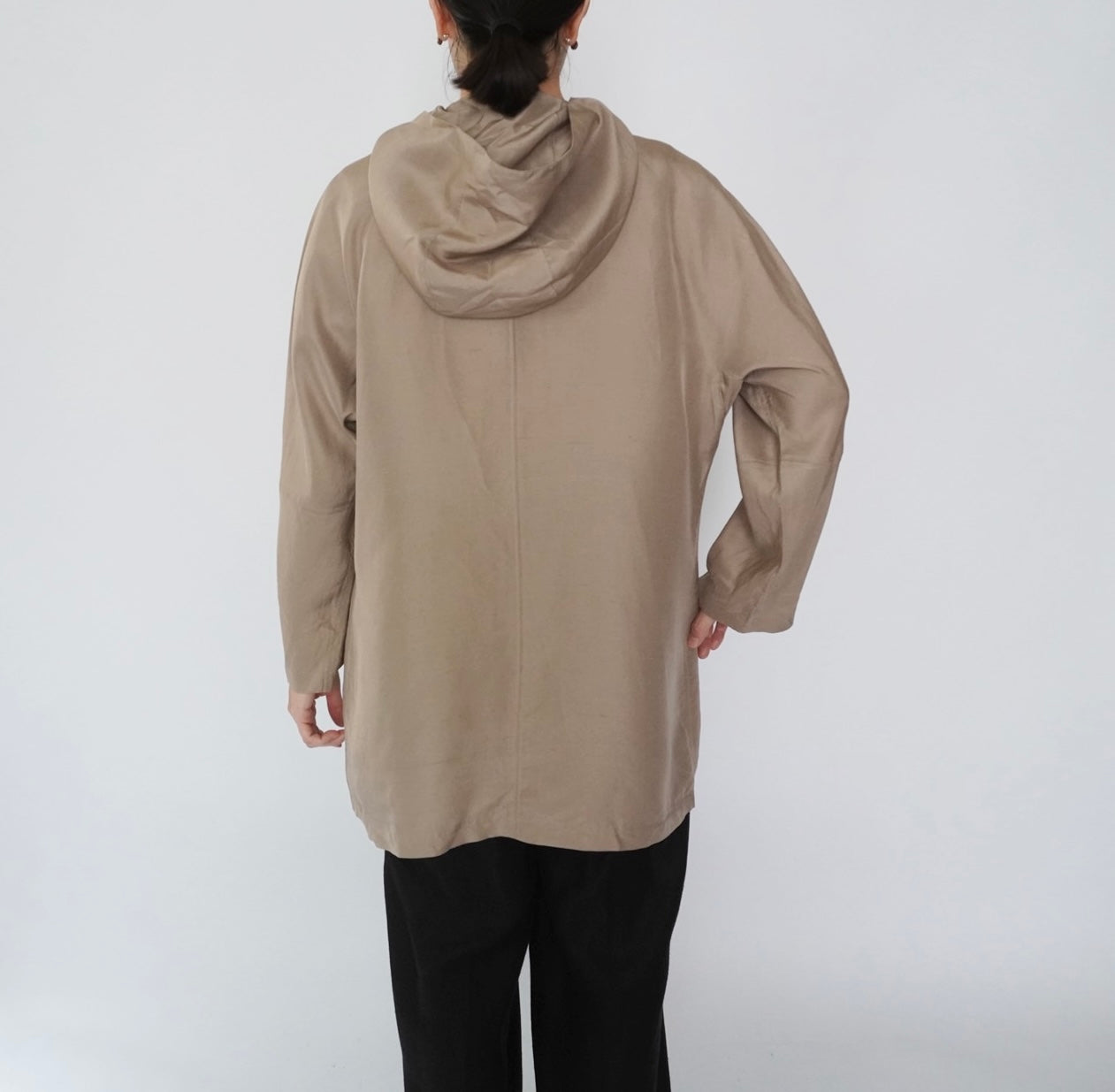 90s Hoodie Silk Blouse