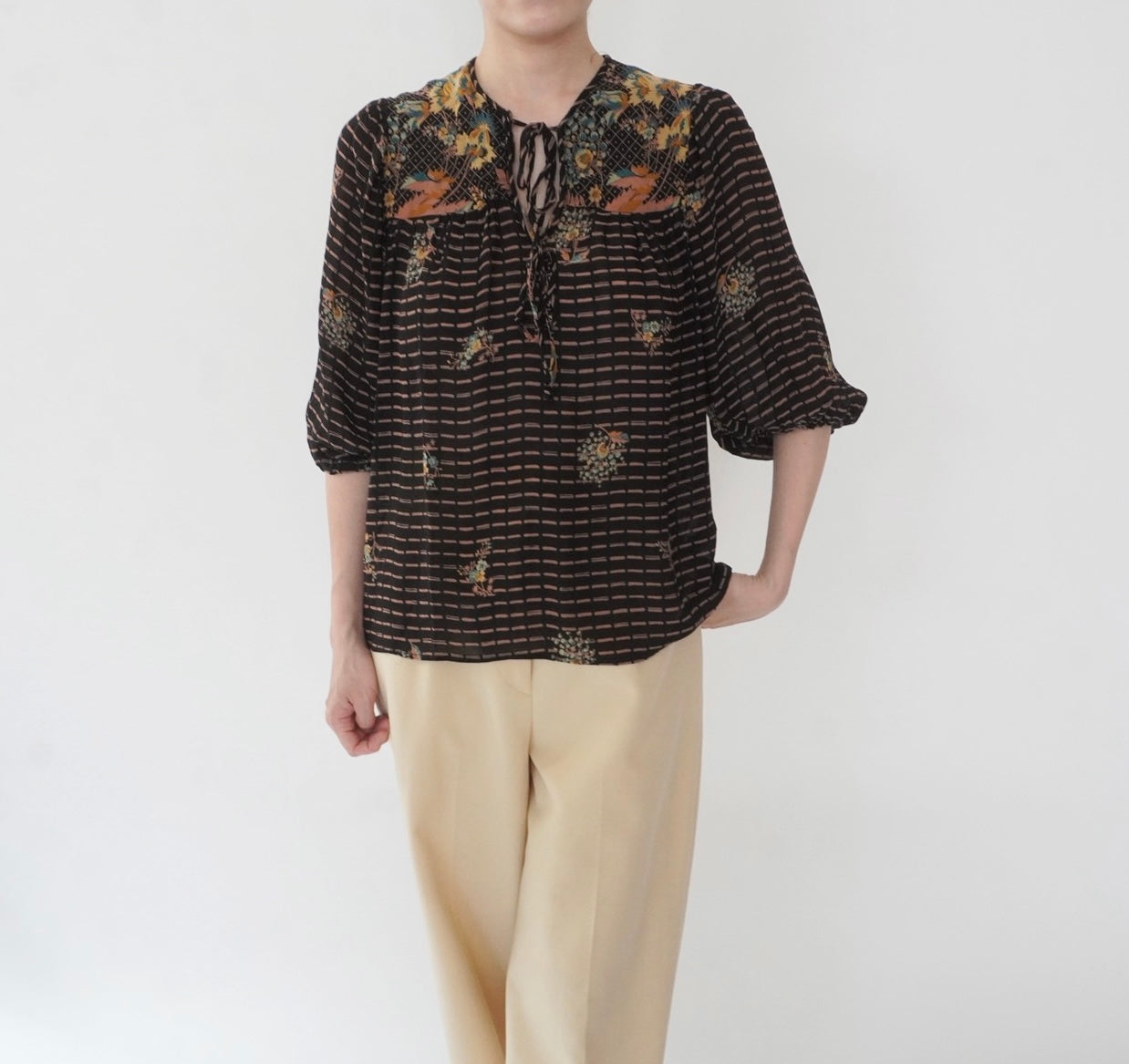 70s Printed Blouse