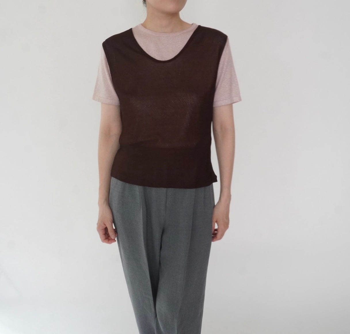 90s Brown Sleeveless Top Made in Italy