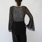 90s Black Sheer Design Top